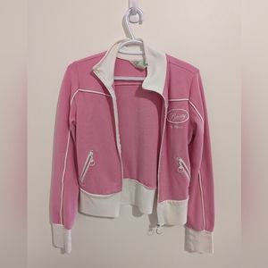 90s Pink Roxy Zip-Up Hoodie